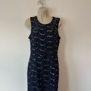 City Triangles Navy Lace Midi Dress